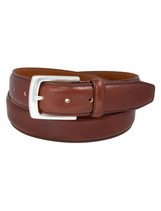 Vince Camuto - Shrunken Italian Full Grain Leather Belt - Medium Brown