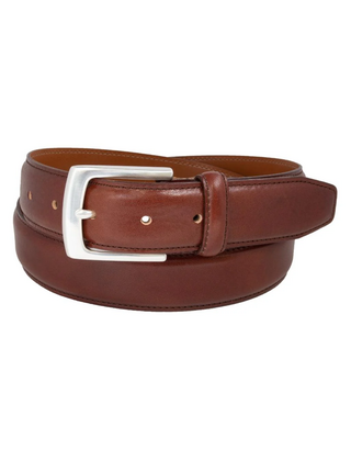 Vince Camuto - Shrunken Italian Full Grain Leather Belt - Medium Brown