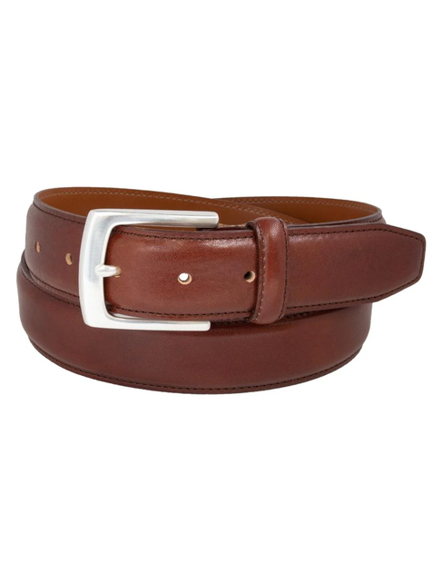 Vince Camuto - Shrunken Italian Full Grain Leather Belt - Medium Brown