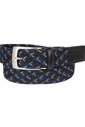 Glenayr Multi-Colour Braided Golf Belt - Black/Blue