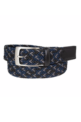 Glenayr Multi-Colour Braided Golf Belt - Black/Blue