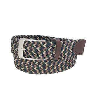 Glenayr Multi-Colour Braided Golf Belt - Brown/Khaki/Navy/Green