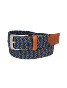 Glenayr Multi-Colour Braided Golf Belt - Tan/Navy