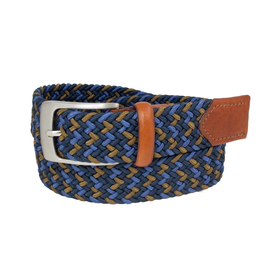 Glenayr Multi-Colour Braided Golf Belt - Tan/Navy
