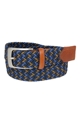 Glenayr Multi-Colour Braided Golf Belt - Tan/Navy