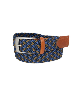 Glenayr Multi-Colour Braided Golf Belt - Tan/Navy
