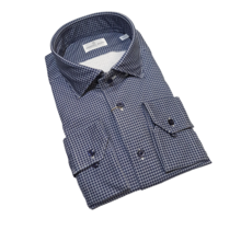 Emanuel Berg Byron 4Flex Patterned Shirt - Dark Blue