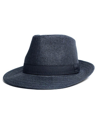 Westend Wide Brim Straw Fedora - Charcoal
