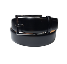 Lindenmann Curved Full Grain Leather Belt - Black