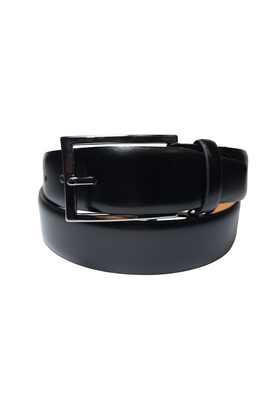 Lindenmann Curved Full Grain Leather Belt - Black