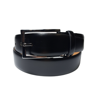 Lindenmann Curved Full Grain Leather Belt - Black
