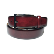 Lindenmann Curved Full Grain Leather Belt - Bordo Lindenmann Curved Full Grain Leather Belt - Bordo
