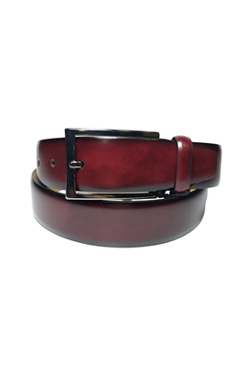 Lindenmann Curved Full Grain Leather Belt - Bordo