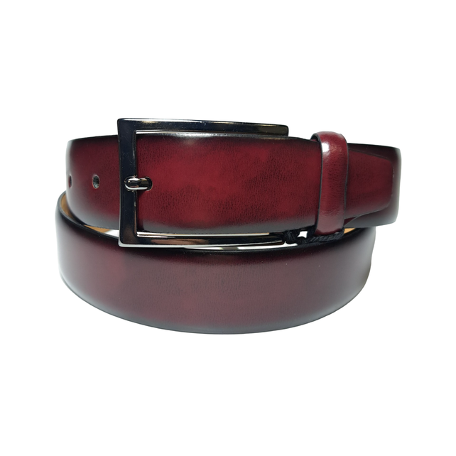 Lindenmann Curved Full Grain Leather Belt - Bordo Lindenmann Curved Full Grain Leather Belt - Bordo
