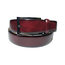 Lindenmann Curved Full Grain Leather Belt - Bordo