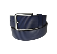 Lindenmann Open Edge Leather Belt - Navy