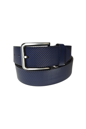Lindenmann Open Edge Leather Belt - Navy