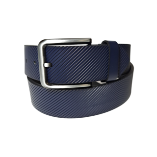 Lindenmann Open Edge Leather Belt - Navy
