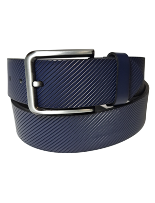 Lindenmann Open Edge Leather Belt - Navy