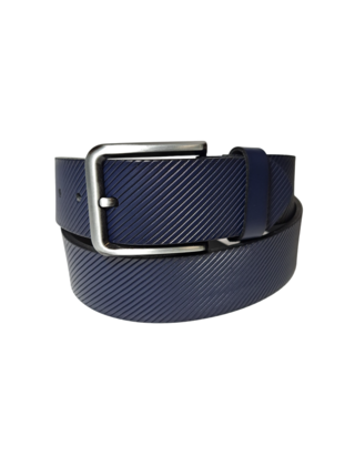Lindenmann Open Edge Leather Belt - Navy
