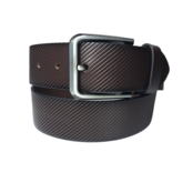 Lindenmann Open Edge Leather Belt - Dark Brown