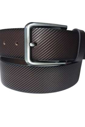 Lindenmann Open Edge Leather Belt - Dark Brown