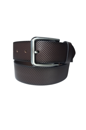 Lindenmann Open Edge Leather Belt - Dark Brown