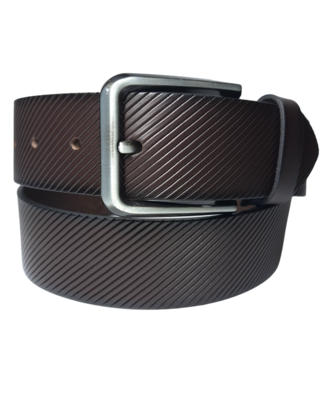 Lindenmann Open Edge Leather Belt - Dark Brown