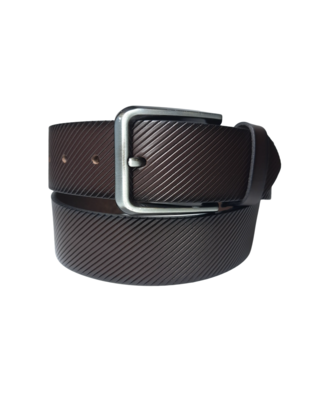 Lindenmann Open Edge Leather Belt - Dark Brown