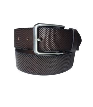 Lindenmann Open Edge Leather Belt - Dark Brown