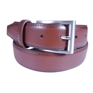 Vangelo Classic Leather Dress Belt - Brown