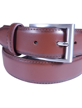 Vangelo Classic Leather Dress Belt - Brown