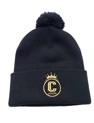 CC APPAREL CLASSIC POM POM TOQUE BLACK