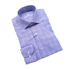 PURPLE BERTIGO PLAID DRESS SHIRT