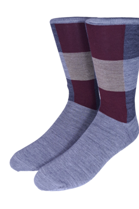 Collins Clothiers Wool Colourblock Socks - Charcoal