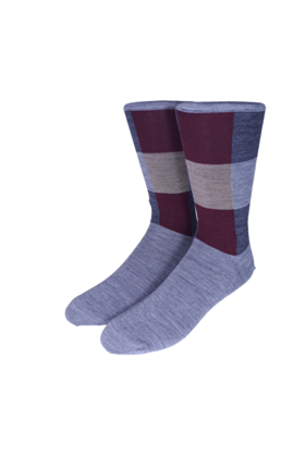Collins Clothiers Wool Colourblock Socks - Charcoal