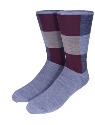Collins Clothiers Wool Colourblock Socks - Charcoal