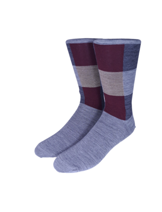 Collins Clothiers Wool Colourblock Socks - Charcoal