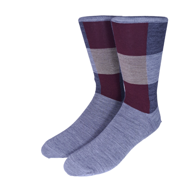 Collins Clothiers Wool Colourblock Socks - Charcoal Collins Clothiers Wool Colourblock Socks - Charcoal