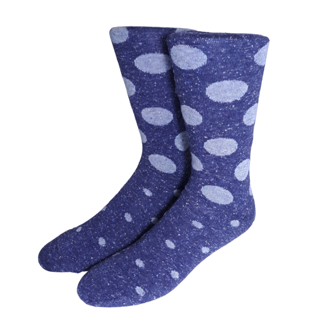 Collins Clothiers Large Dot Socks - Denim