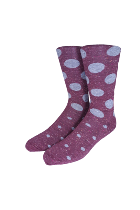 Collins Clothiers Large Dot Socks - Bordeaux