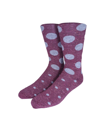 Collins Clothiers Large Dot Socks - Bordeaux