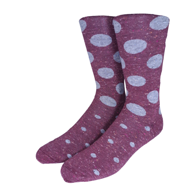 Collins Clothiers Large Dot Socks - Bordeaux