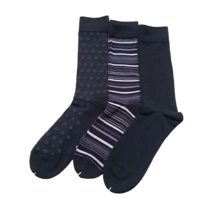 Point Zero 3Pk Dress Socks - Black Stripe