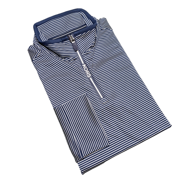 Michael Kors Stripe Performance 1/4 Zip - Midnight