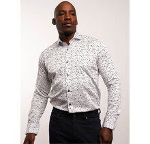 7 Downie St. Patterned Dress Shirt - White - SW 1096 LS