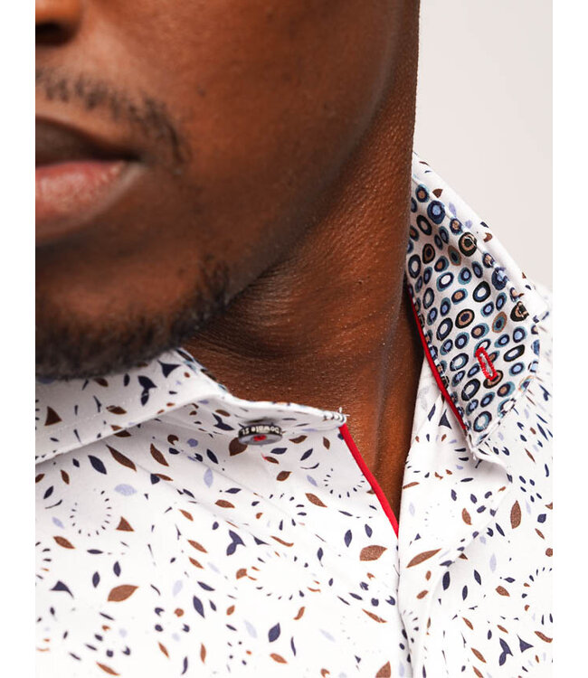 7 Downie St. 7 Downie St. Patterned Dress Shirt - White - SW 1096 LS