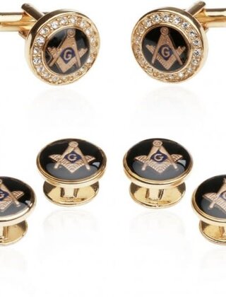 Crystal Gold Masonic Set for Freemasons
