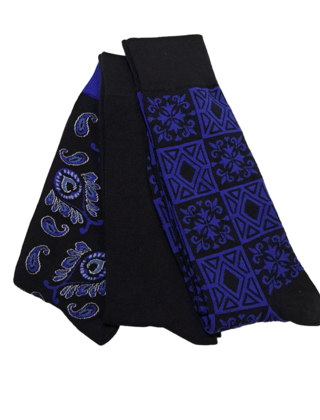 Robert Graham Multi Pattern Paisley 3-Pack  Socks - Black