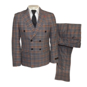 Alpha & Steele Plaid Suit - Black & Orange Alpha & Steele Plaid Suit - Black & Orange